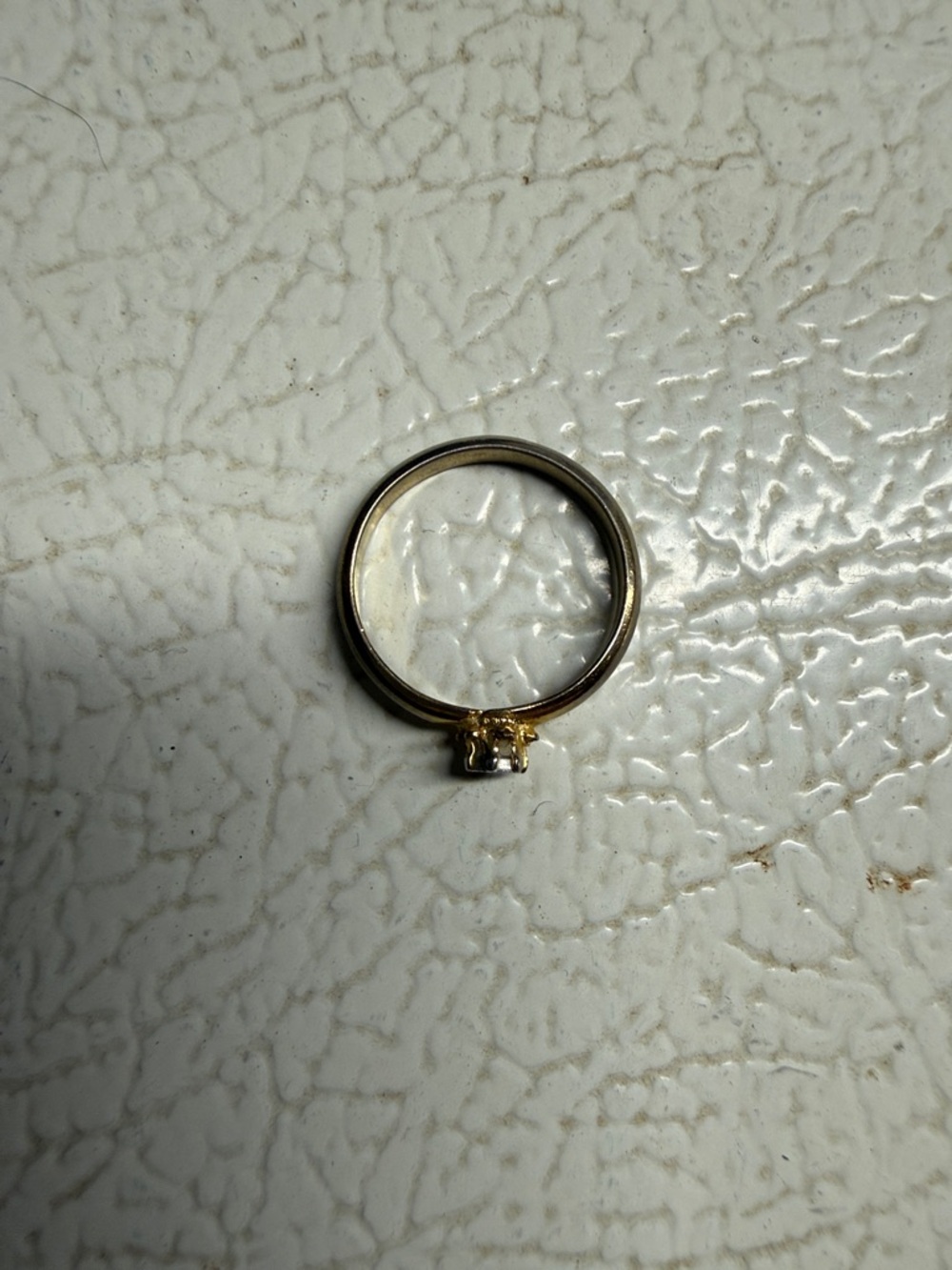 Vintage Gold Solitaire Ring with Clear Stone - Picture 6 of 9